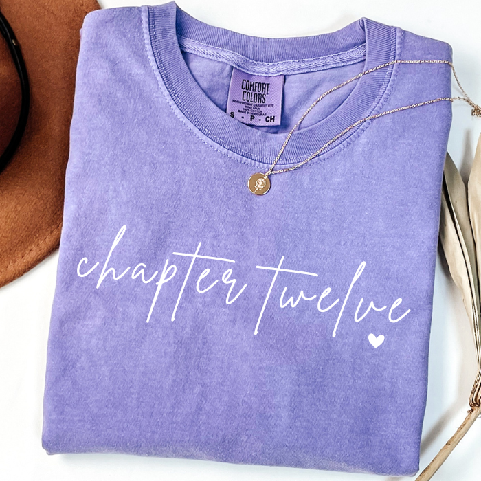 Purple Comfort Colors 12th birthday shirt for tween girls, birthday celebration outfit
