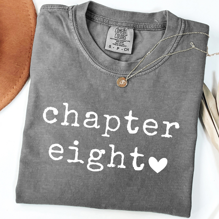 8th Birthday Shirt for Girls | Comfort Colors Chapter Eight Tee | 8 Year Old Birthday Gift, Cute Girl Milestone Birthday Shirt
