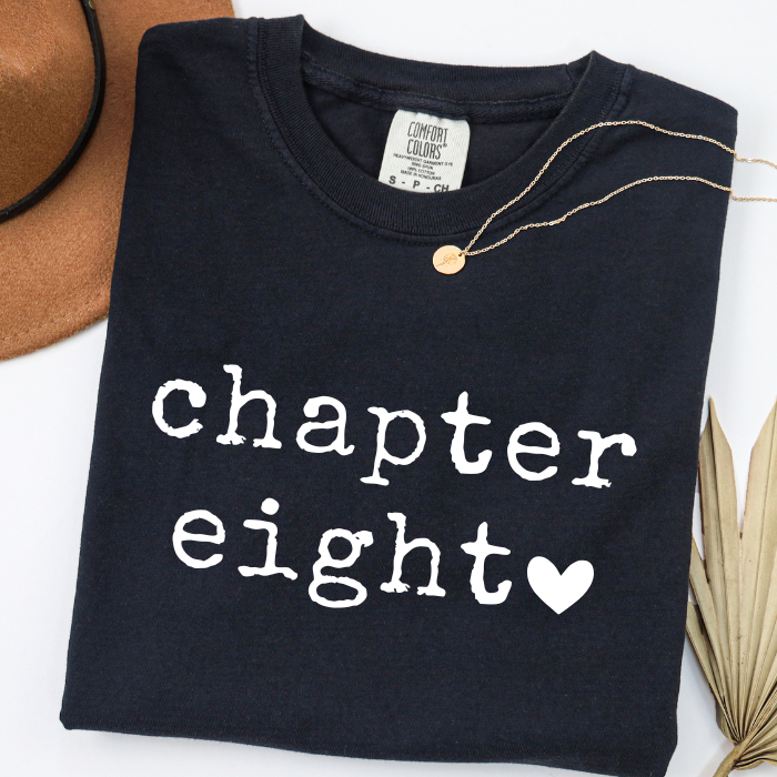8th Birthday Shirt for Girls | Comfort Colors Chapter Eight Tee | 8 Year Old Birthday Gift, Cute Girl Milestone Birthday Shirt