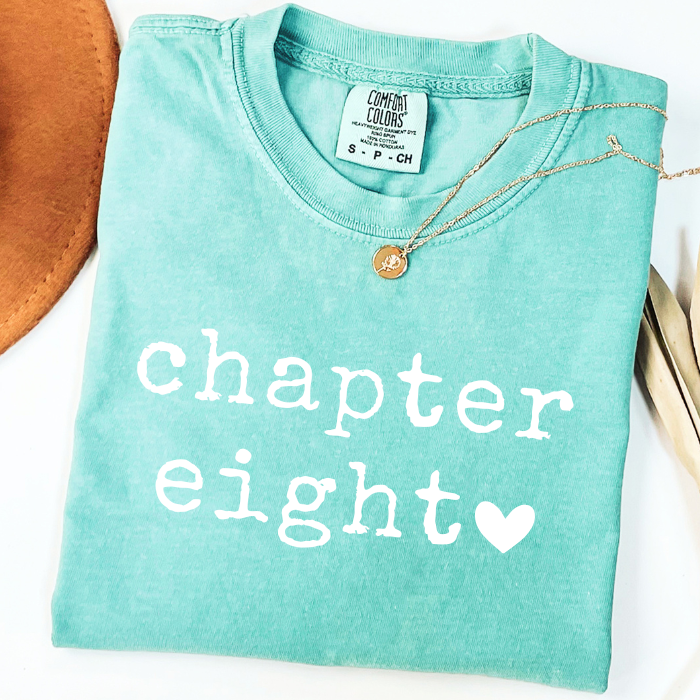 8th Birthday Shirt for Girls | Comfort Colors Chapter Eight Tee | 8 Year Old Birthday Gift, Cute Girl Milestone Birthday Shirt