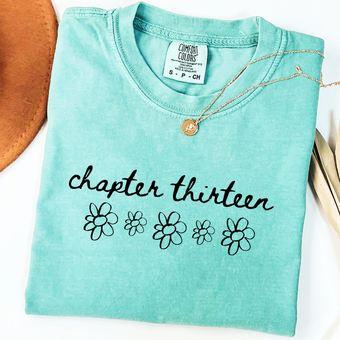 13th Birthday Girl Shirt | Comfort Colors Chapter Thirteen Daisy Birthday Tee | 13 Year Old Birthday Gift, Teen Girl Milestone Birthday Shirt
