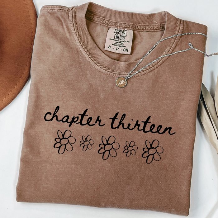 13th Birthday Girl Shirt | Comfort Colors Chapter Thirteen Daisy Birthday Tee | 13 Year Old Birthday Gift, Teen Girl Milestone Birthday Shirt