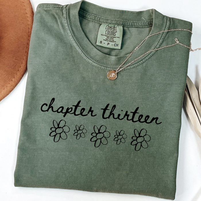13th Birthday Girl Shirt | Comfort Colors Chapter Thirteen Daisy Birthday Tee | 13 Year Old Birthday Gift, Teen Girl Milestone Birthday Shirt