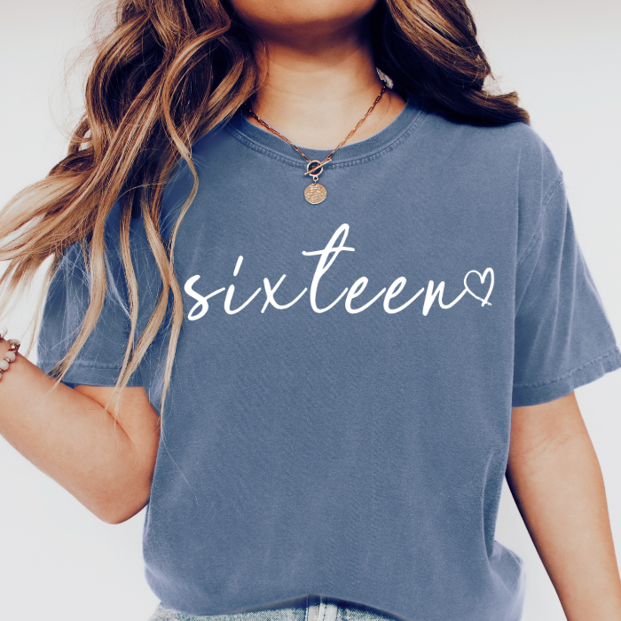 16th Birthday Shirt for Girls | Comfort Colors Sixteen Tee | Sweetest 16 Birthday Gift, Sixteenth Birthday Shirt, Teen Girl Birthday Shirt
