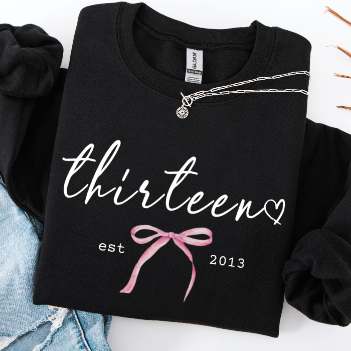 13th Birthday Sweatshirt For Teen Girls | Thirteen Birthday Girl Crewneck Pullover | 13th Birthday Sweatshirt Gift