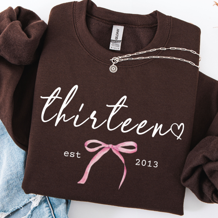 13th Birthday Sweatshirt For Teen Girls | Thirteen Birthday Girl Crewneck Pullover | 13th Birthday Sweatshirt Gift