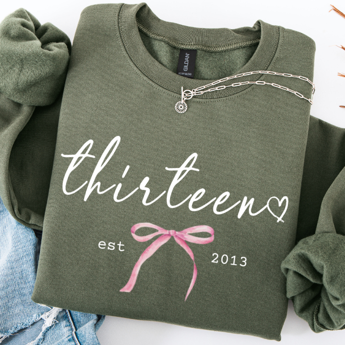 13th Birthday Sweatshirt For Teen Girls | Thirteen Birthday Girl Crewneck Pullover | 13th Birthday Sweatshirt Gift