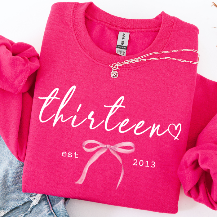 13th Birthday Sweatshirt For Teen Girls | Thirteen Birthday Girl Crewneck Pullover | 13th Birthday Sweatshirt Gift