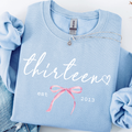 Coquette 13th Birthday Bow Sweatshirt